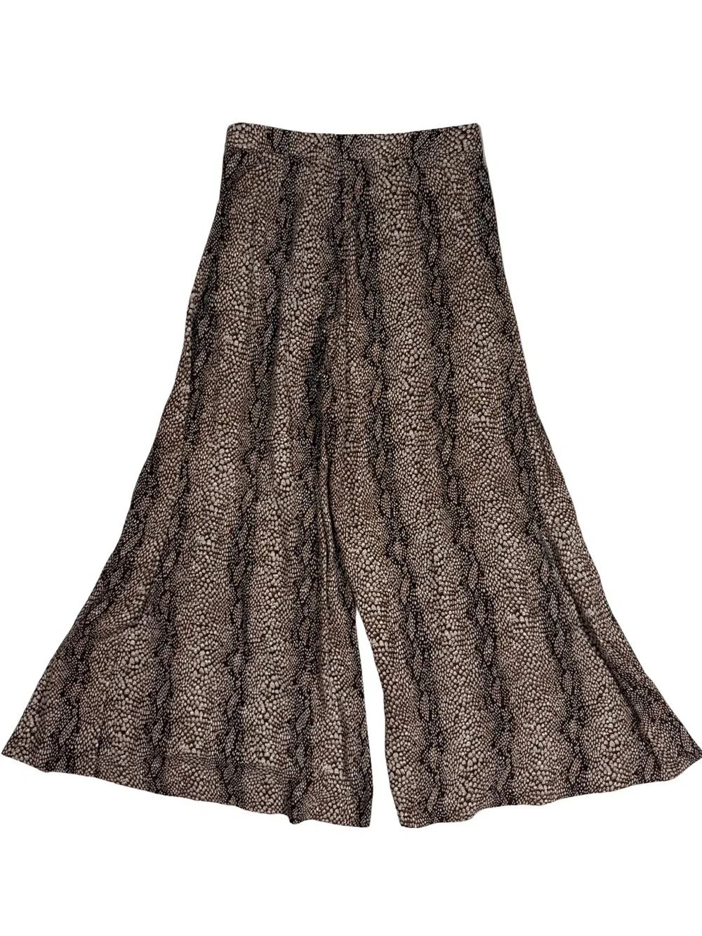 Anthropologie Snake Print Wide Leg Pants Womens Sz 4 Boho Flowy Viscose palazzo - Picture 2 of 11